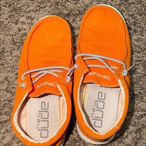 Hey Dude Kids Bright Orange Moccasins